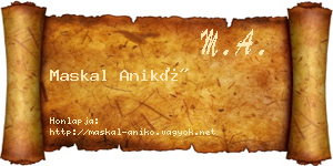 Maskal Anikó névjegykártya